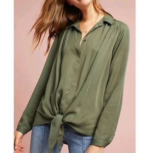 “Maeve” Tuesday long sleeve blouse w/ waist tie size large